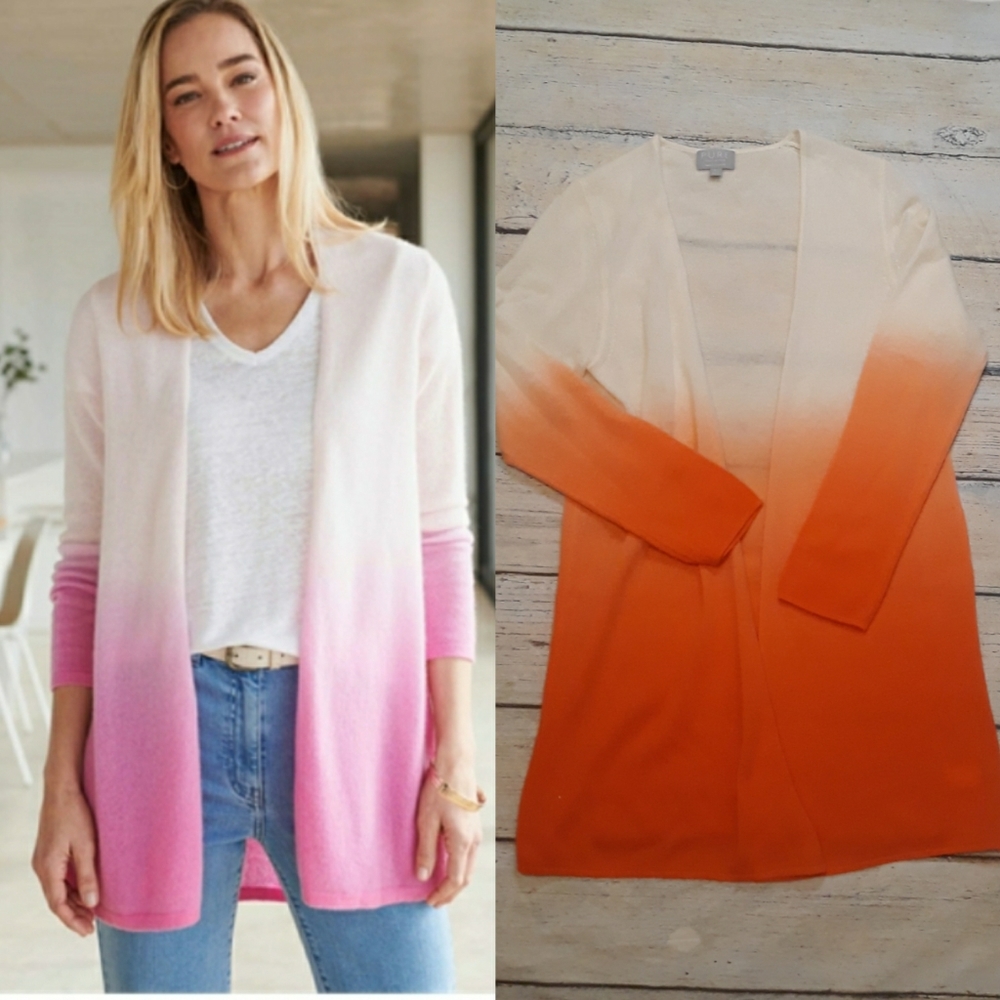 Pure Collection Orange Ombre Cardigan